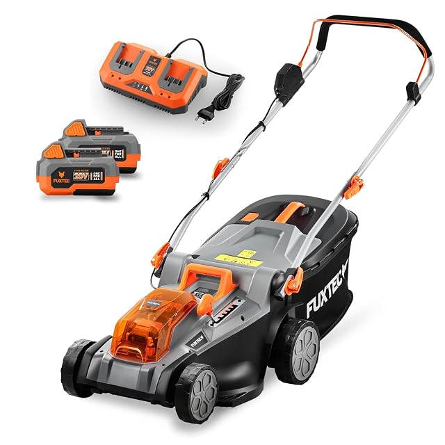 Cortacésped a batería FUXTEC FX-E2RM43SET con chasis de 43 cm y dos baterías de 20 V