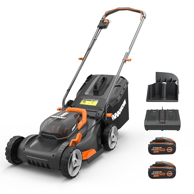 Cortacésped a batería WORX WG743E con chasis de 40 cm y dos baterías PowerShare