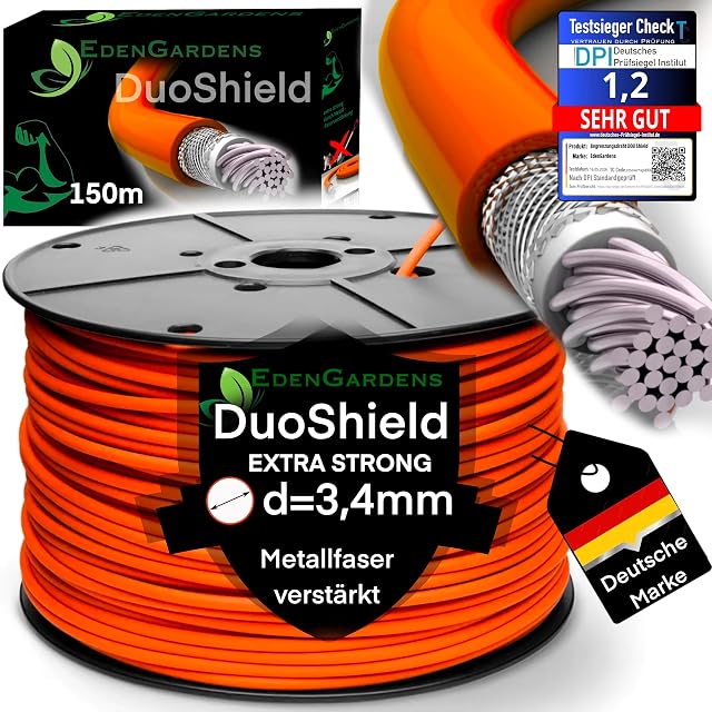 Cable perimetral armado EdenGardens con trenza de acero, 3,4 mm de diámetro