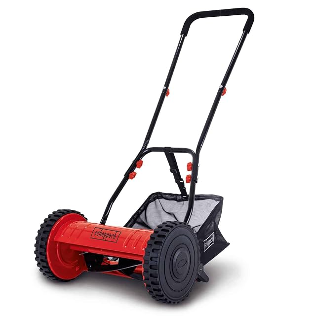 Cortacésped helicoidal empujado a mano Scheppach SPM300 con 30 cm de anchura de corte