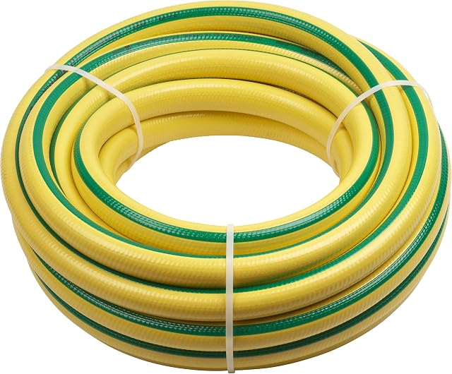 Manguera de jardín Meister amarilla de tejido tricot con franja verde