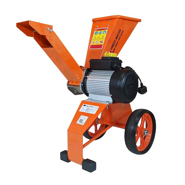 Biotriturador de jardín eléctrico Forest Master FM4DDE con tolva de bisagra