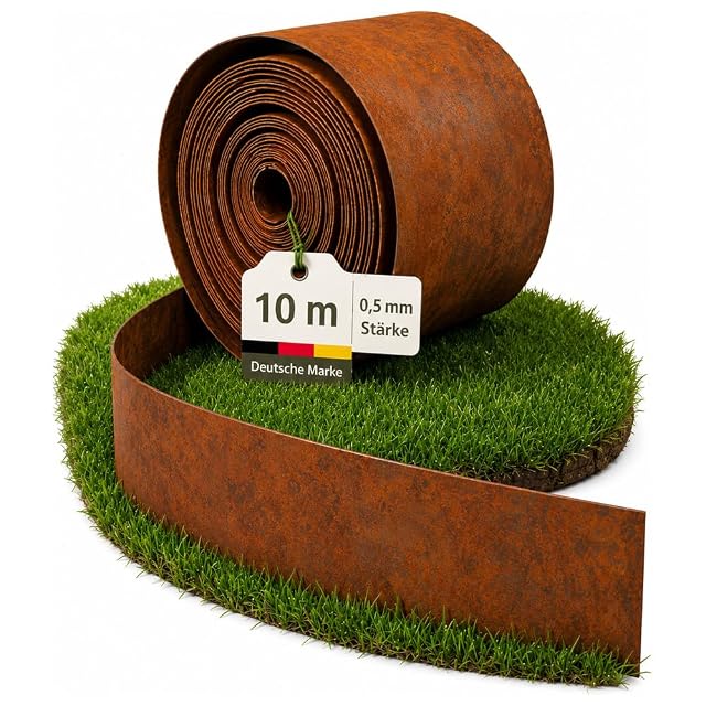 Borde de bancal de acero Corten con borde superior doblado