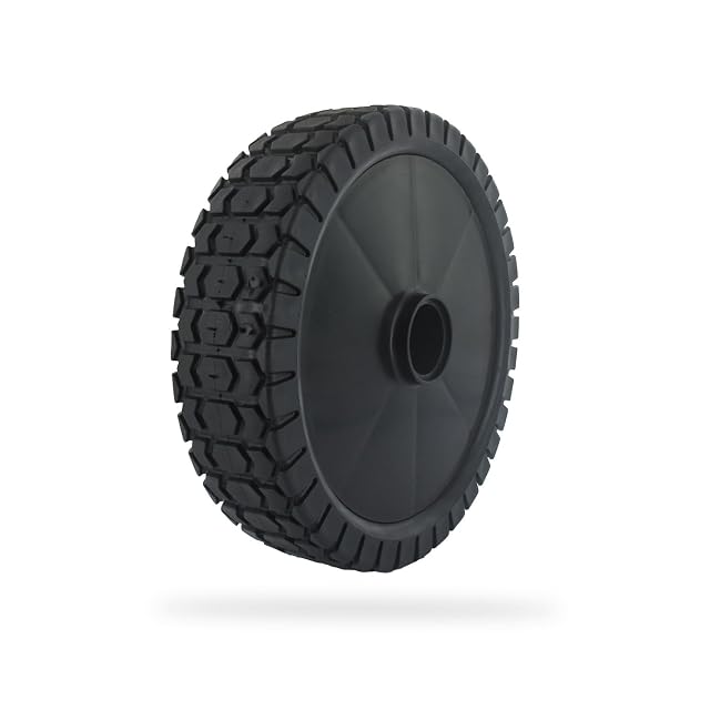 Rueda universal de plástico GREENSTAR de 200 mm con casquillos reductores y tapacubos