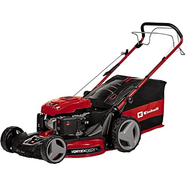 Cortacésped de gasolina Einhell GC-PM 56/2 S HW con chasis de una pieza de metal y caja de 80 litros