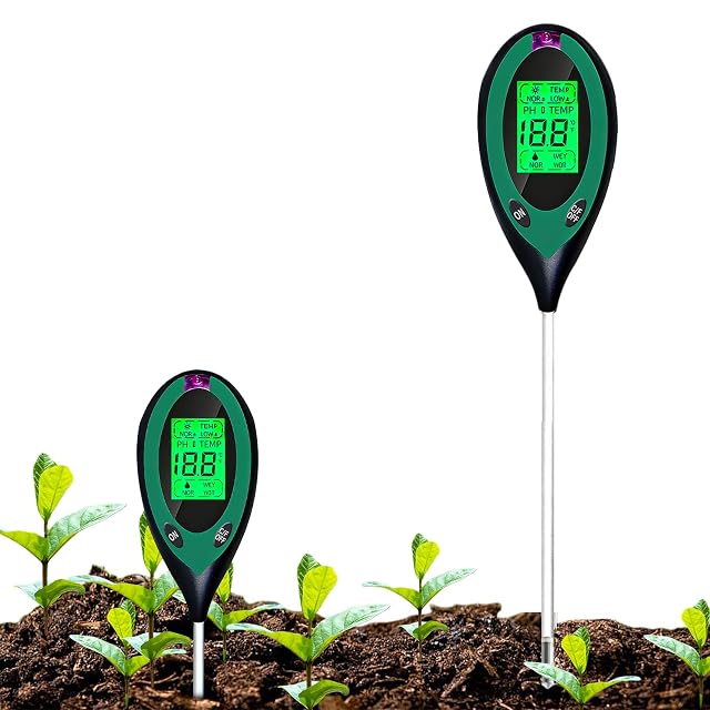 Medidor digital de suelo cuatro en uno con pantalla LCD retroiluminada