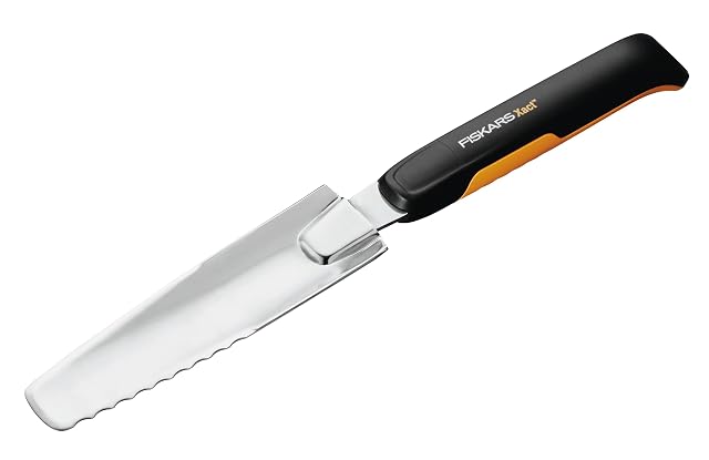 Cuchillo largo de mano para malas hierbas en acero inoxidable con empuñadura blanda